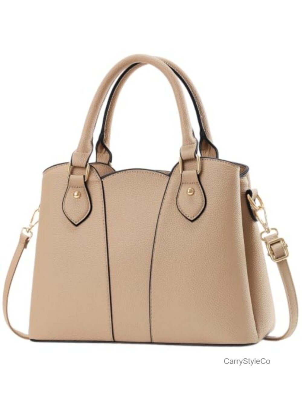 Vegan Leather Crossbody Satchel Purse Zipper Top-Handle Tote with Strap
